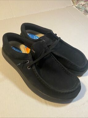 Mens Hey Dude Loafers in Black Suede Loafers